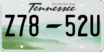 TN license plate Z7852U