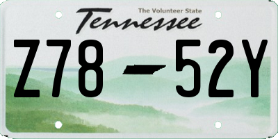 TN license plate Z7852Y