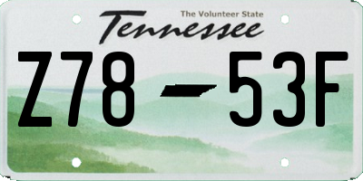 TN license plate Z7853F
