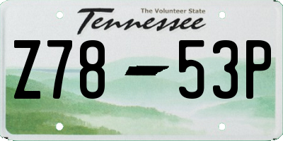TN license plate Z7853P
