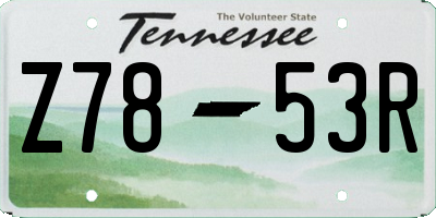 TN license plate Z7853R