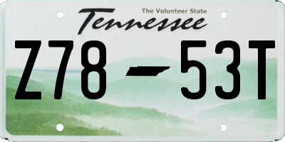 TN license plate Z7853T