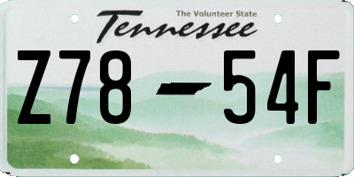 TN license plate Z7854F