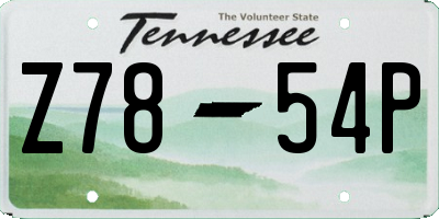 TN license plate Z7854P