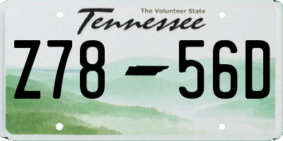 TN license plate Z7856D
