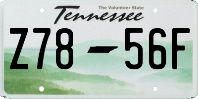 TN license plate Z7856F