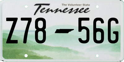 TN license plate Z7856G