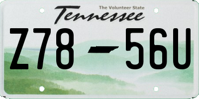 TN license plate Z7856U