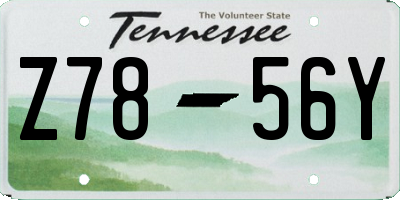 TN license plate Z7856Y