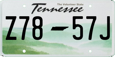 TN license plate Z7857J