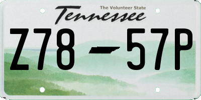 TN license plate Z7857P