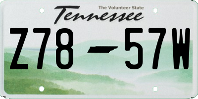 TN license plate Z7857W