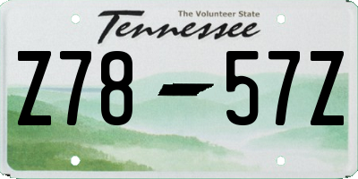 TN license plate Z7857Z