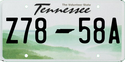 TN license plate Z7858A