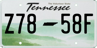 TN license plate Z7858F
