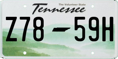 TN license plate Z7859H