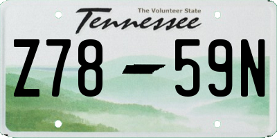 TN license plate Z7859N
