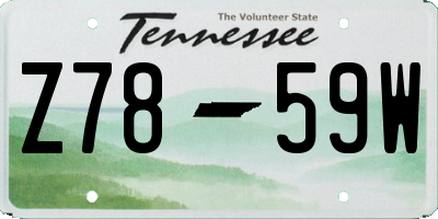 TN license plate Z7859W