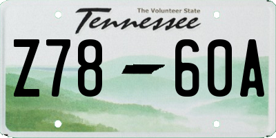 TN license plate Z7860A