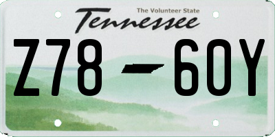 TN license plate Z7860Y