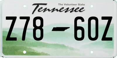 TN license plate Z7860Z