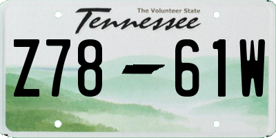 TN license plate Z7861W