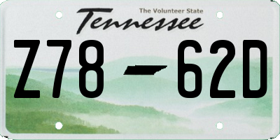TN license plate Z7862D