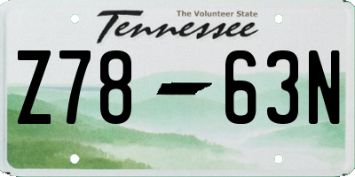 TN license plate Z7863N