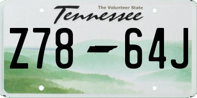 TN license plate Z7864J