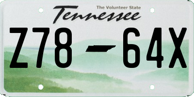 TN license plate Z7864X