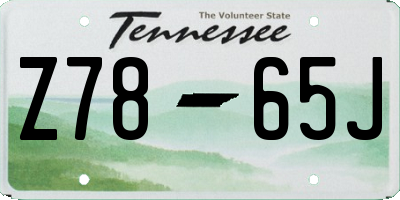TN license plate Z7865J