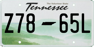 TN license plate Z7865L