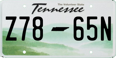TN license plate Z7865N