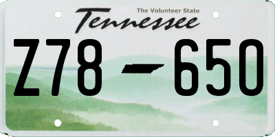 TN license plate Z7865O