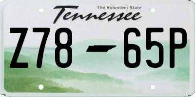 TN license plate Z7865P