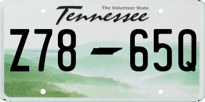 TN license plate Z7865Q