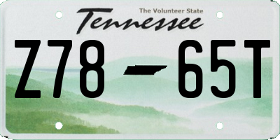 TN license plate Z7865T