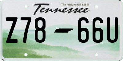 TN license plate Z7866U