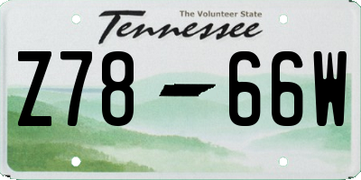 TN license plate Z7866W