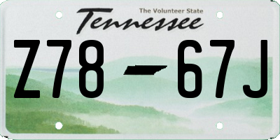 TN license plate Z7867J