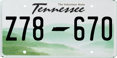 TN license plate Z7867O