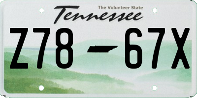 TN license plate Z7867X