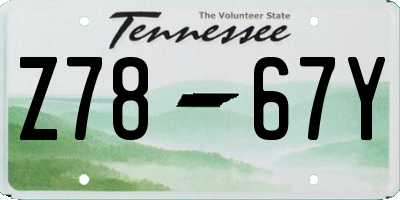 TN license plate Z7867Y