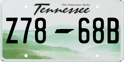 TN license plate Z7868B