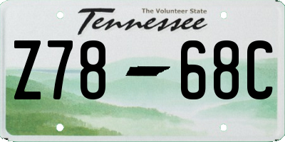 TN license plate Z7868C