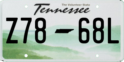 TN license plate Z7868L