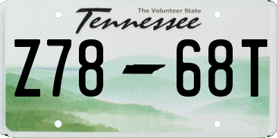 TN license plate Z7868T