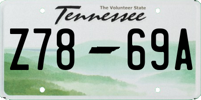 TN license plate Z7869A