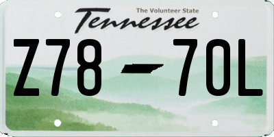 TN license plate Z7870L