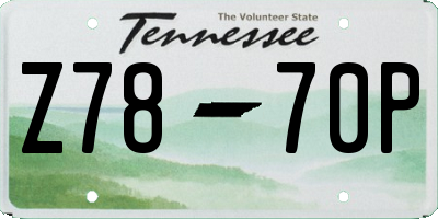 TN license plate Z7870P